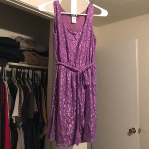 Purple lace short dress